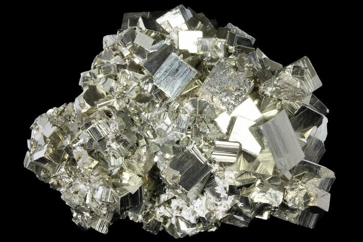 Large, Cubic Pyrite Crystal Cluster - Peru #131137